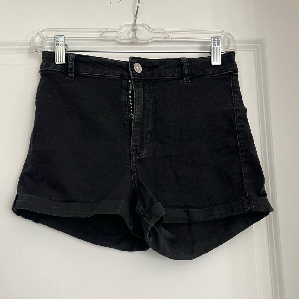 Black Denim Shorts